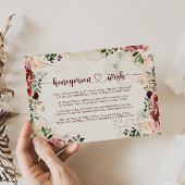 Rustieke Zomer Bloemige Calligraphy Huwelijksreis  Informatiekaartje