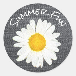 Rustieke Zomer Fun Daisy Flower Gepersonaliseerd G Ronde Sticker
