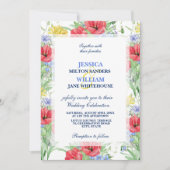 Rustieke Zomer Kleurrijke Wildbloemen Bruiloft Kaart (Voorkant)