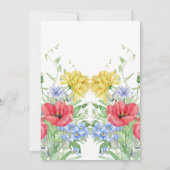 Rustieke Zomer Kleurrijke Wildbloemen Bruiloft Kaart (Achterkant)