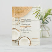 Rustieke zomer QR-code RSVP strandbruiloft Kaart (Staand voorkant)
