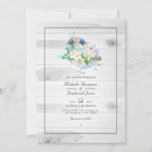 Rustieke zomer QR-code RSVP strandbruiloft Kaart (Voorkant)