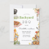 Rustieke Zomer Tuin BBQ Feest Kaart (Voorkant)
