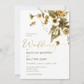 Rustieke Zomer Wildbloemen & Daisies Bruiloft Kaart (Voorkant)