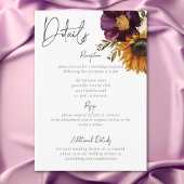 Rustieke Zomer Wildbloemen & Zonnebloemen Details Informatiekaartje