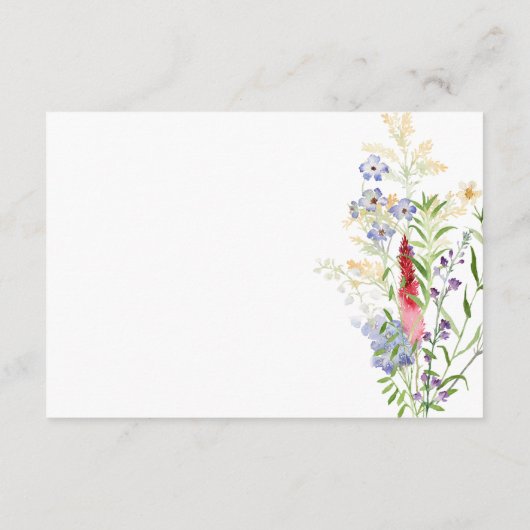 Rustieke Zomer Wildbloemen & Zonnebloemen Details Informatiekaartje (Achterkant)