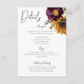 Rustieke Zomer Wildbloemen & Zonnebloemen Details Informatiekaartje (Voorkant)