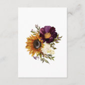 Rustieke Zomer Wildbloemen & Zonnebloemen Details Informatiekaartje (Achterkant)