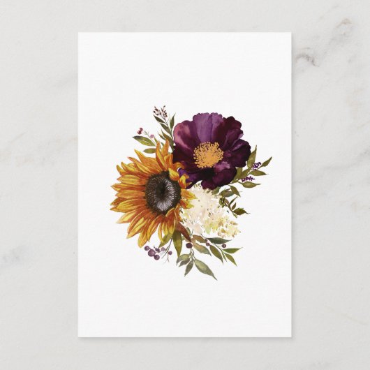 Rustieke Zomer Wildbloemen & Zonnebloemen Details Informatiekaartje (Achterkant)