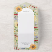 Rustieke Zomer Wildbloemen Zonnebloemen Salie Dine All In One Uitnodiging (Buitenkant)
