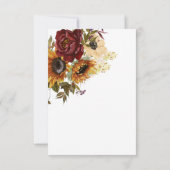 Rustieke Zomer Zonnebloemen & Bourgondische Bloeme Save The Date (Achterkant)