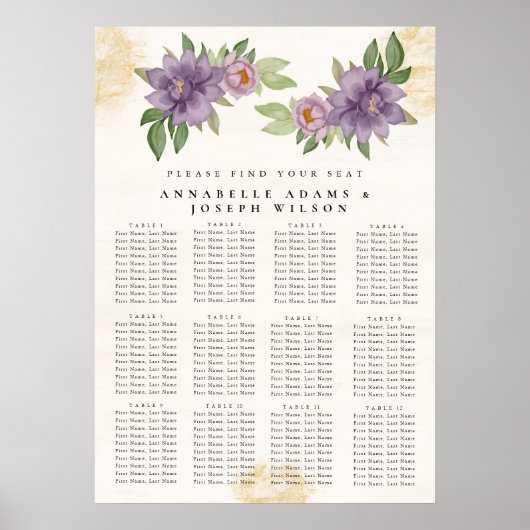 Rustieke zomeraesthetic Wilde Bloem Zitplaatskaart Poster (Voorkant)