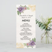 Rustieke zomeraesthetic Wilde Bloemen Bruiloft Menu (Staand voorkant)