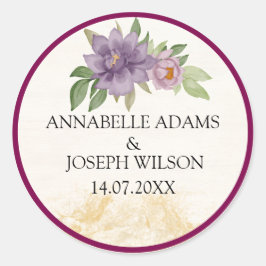 Rustieke zomeraesthetic Wilde Bloemen Bruiloft Ronde Sticker