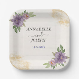 Rustieke zomerse esthetiek Wilde bloemen Bruiloft Papieren Bordje