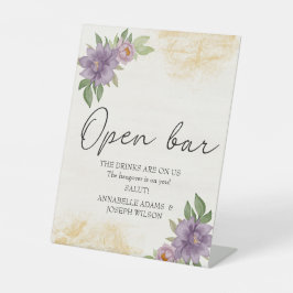 Rustieke zomerse esthetiek Wilde bloemen bruiloft Reclamebord Met Voetstuk