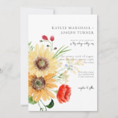 Rustieke zomerwilde bloemen & zonnebloemen kaart (Voorkant)