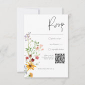 Rustieke zomerwilde bloemen & zonnebloemen RSVP kaartje (Voorkant)