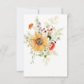 Rustieke zomerwilde bloemen & zonnebloemen save the date (Achterkant)