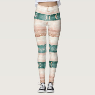 Rustieke Zon Maan Patroon voor Spiritueel Leven Leggings