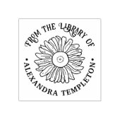 Rustieke Zonnebloem #1 Ronde Bibliotheek Boeknaam Rubberstempel (Afrduk)