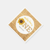 Rustieke Zonnebloem 1e Verjaardag Boho Waterverf Servet (Hoek)