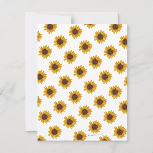 Rustieke Zonnebloem 1e Verjaardag Meisje Dank u Ka Bedankkaart (Achterkant)