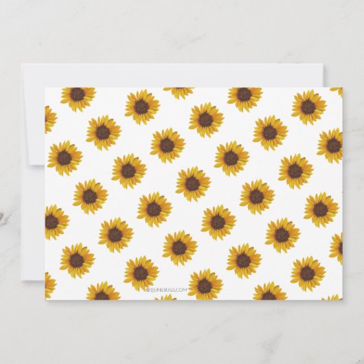 Rustieke Zonnebloem 1e Verjaardag Meisje Waterverf Kaart (Achterkant)