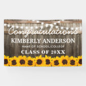 Rustieke Zonnebloem 2025 Afstuderen Spandoek (Horizontaal)