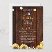 Rustieke zonnebloem 90e verjaardag kaart (Voorkant)