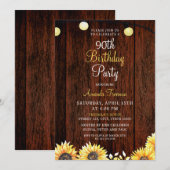 Rustieke zonnebloem 90e verjaardag kaart (Voorkant / Achterkant)