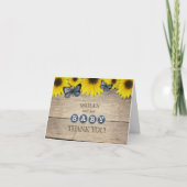 Rustieke Zonnebloem Baby Shower Bedankt (Voorkant)
