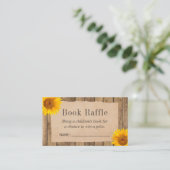 Rustieke Zonnebloem Baby shower Boek Raffle Ticket Informatiekaartje (Staand voorkant)