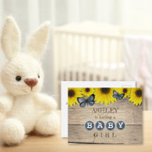 Rustieke Zonnebloem Baby shower Invitation | Meisj