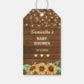 Rustieke Zonnebloem Baby shower Mini Flessengunst Cadeaulabel (Achterkant)