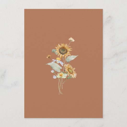 Rustieke Zonnebloem Beige Bruiloft Advies Kaart (Achterkant)