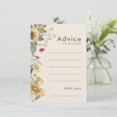 Rustieke Zonnebloem Beige Bruiloft Advies Kaart (Staand voorkant)