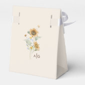 Rustieke Zonnebloem Beige Bruiloft Dank u Bedankdoosjes (Achterkant)