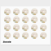 Rustieke Zonnebloem Beige Bruiloft Dank u Sticker (Vel)
