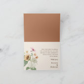 Rustieke zonnebloem Beige bruiloft gevouwen dank u Bedankkaart (Binnen)