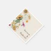 Rustieke Zonnebloem Beige Bruiloft Servet (Hoek)