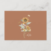 Rustieke Zonnebloem Beige Bruiloft Wishing Well Informatiekaartje (Achterkant)