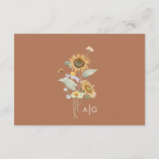 Rustieke Zonnebloem Beige Bruiloft Wishing Well Informatiekaartje (Achterkant)