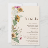 Rustieke Zonnebloem Beige Details Alles In Een Bru Kaart (Achterkant)