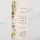 Rustieke Zonnebloem Beige Modern Wedding Flat Prog Programmakaart (Voorkant)