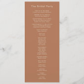 Rustieke Zonnebloem Beige Modern Wedding Flat Prog Programmakaart (Achterkant)