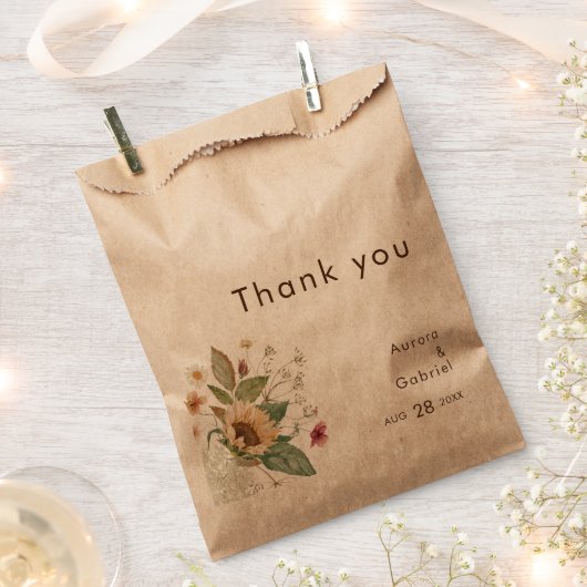 Rustieke Zonnebloem Beige Moderne Bruiloft Favor B Bedankzakje (Geknipt)