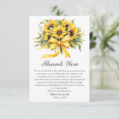 Rustieke zonnebloem Betaalbare bruiloft Bedankkaart (Staand voorkant)