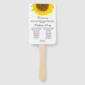 Rustieke Zonnebloem & Bijen Trouwprogramma Hand Fa Handwaaier (Achterkant)