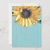 Rustieke Zonnebloem Blauw Hout Boy Baby shower Kaart (Achterkant)